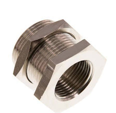 G 3/4'' x M34x2 F/M Nickel plated Brass Bulkhead Fitting 16 Bar