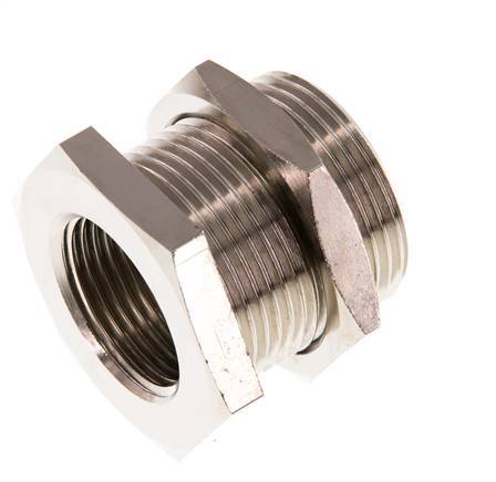 G 3/4'' x M34x2 F/M Nickel plated Brass Bulkhead Fitting 16 Bar