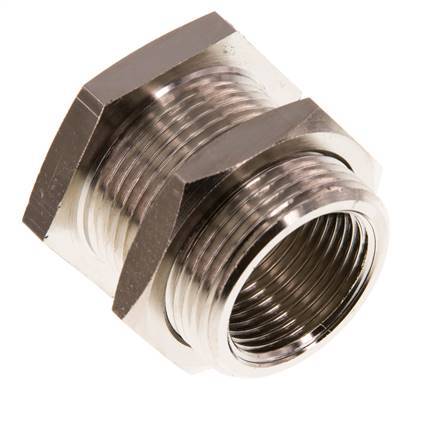 G 3/4'' x M34x2 F/M Nickel plated Brass Bulkhead Fitting 16 Bar