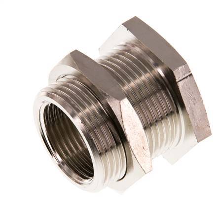 G 3/4'' x M34x2 F/M Nickel plated Brass Bulkhead Fitting 16 Bar