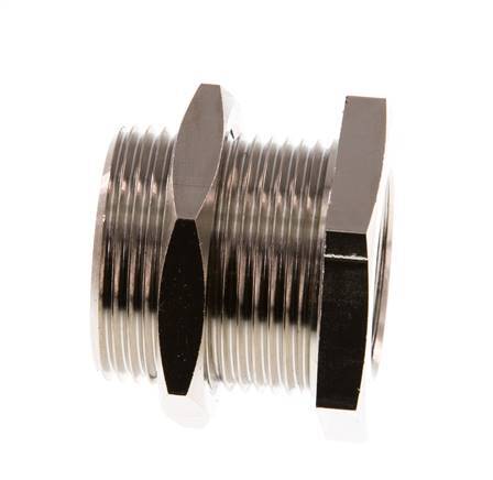 G 3/4'' x M34x2 F/M Nickel plated Brass Bulkhead Fitting 16 Bar