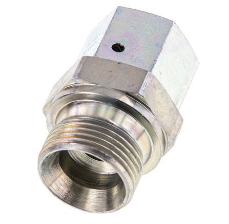 G 1/2'' x G 3/4'' F/M Zinc plated Steel Reducing Adapter 300 Bar - Hydraulic