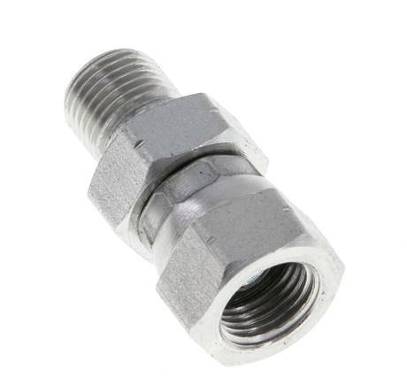 G 1/8'' F/M Zinc plated Steel Reducing Adapter 400 Bar - Hydraulic