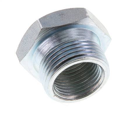 G 3/8'' x M22x1.5 F/M Zinc plated Steel Reducing Ring 250 Bar - Hydraulic