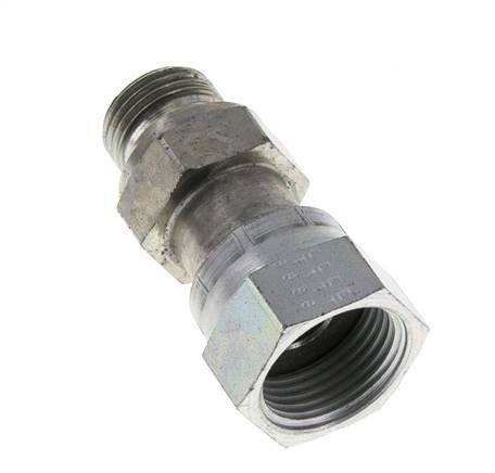 UNS 1''-14 x G 1/2'' F/M Zinc plated Steel Reducing Adapter ORFS 400 Bar - Hydraulic