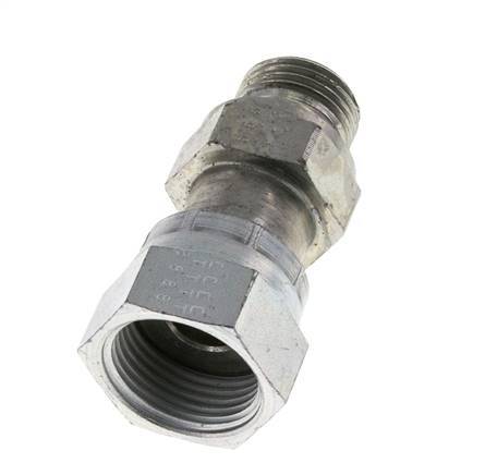 UNS 1''-14 x G 1/2'' F/M Zinc plated Steel Reducing Adapter ORFS 400 Bar - Hydraulic