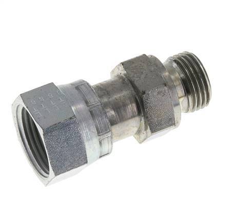 UNS 1''-14 x G 1/2'' F/M Zinc plated Steel Reducing Adapter ORFS 400 Bar - Hydraulic