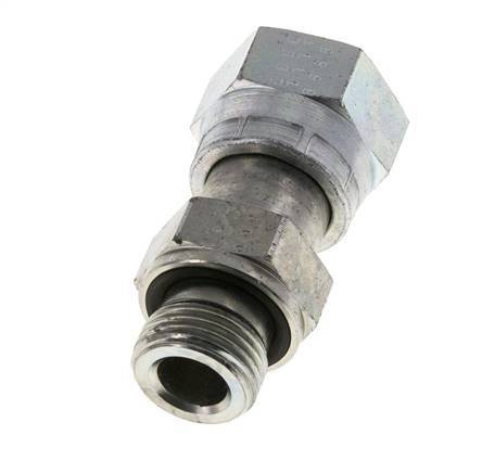 UNS 1''-14 x G 1/2'' F/M Zinc plated Steel Reducing Adapter ORFS 400 Bar - Hydraulic