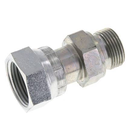 UN 1-3/16''-12 x G 3/4'' F/M Zinc plated Steel Reducing Adapter ORFS 400 Bar - Hydraulic