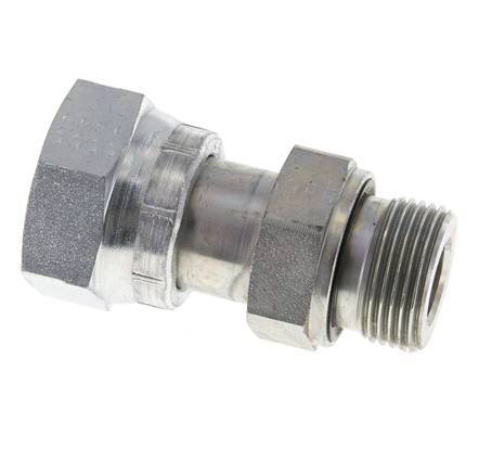UN 1-3/16''-12 x G 3/4'' F/M Zinc plated Steel Reducing Adapter ORFS 400 Bar - Hydraulic