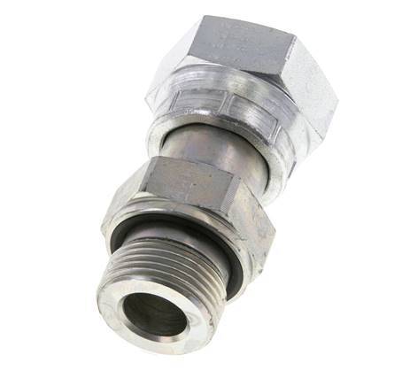 UN 1-3/16''-12 x G 3/4'' F/M Zinc plated Steel Reducing Adapter ORFS 400 Bar - Hydraulic