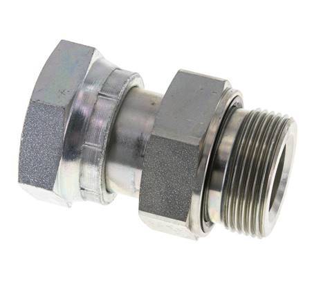 UN 1-11/16''-12 x G 1 1/4'' F/M Zinc plated Steel Reducing Adapter ORFS 250 Bar - Hydraulic