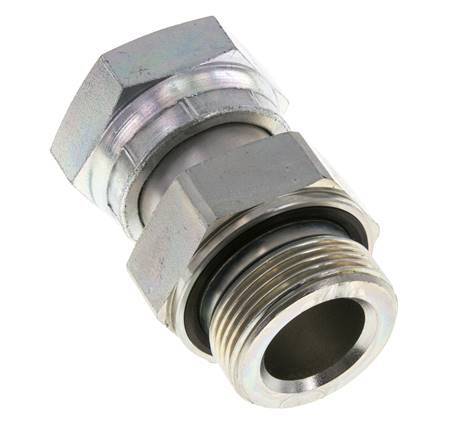 UN 1-11/16''-12 x G 1 1/4'' F/M Zinc plated Steel Reducing Adapter ORFS 250 Bar - Hydraulic