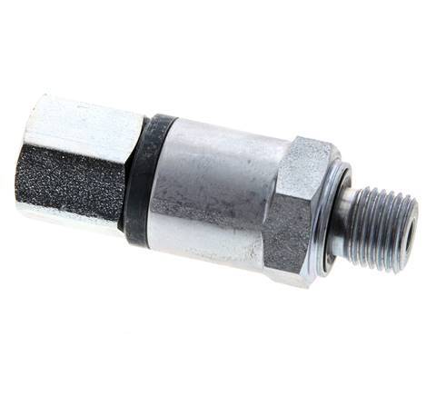 G 1/4'' F/M Zinc plated Steel Swivel Joint 500 Bar - Hydraulic - High-pressure