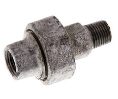 Rp 1/4'' x R 1/4'' F/M Zinc plated Cast iron Double Nipple 3-pieces with Conically sealing 25 Bar