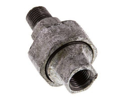 Rp 1/4'' x R 1/4'' F/M Zinc plated Cast iron Double Nipple 3-pieces with Conically sealing 25 Bar