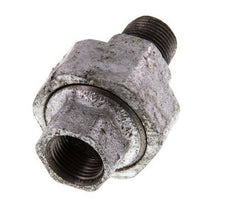 Rp 3/8'' x R 3/8'' F/M Zinc plated Cast iron Double Nipple 3-pieces with Conically sealing 25 Bar