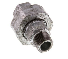 Rp 3/8'' x R 3/8'' F/M Zinc plated Cast iron Double Nipple 3-pieces with Conically sealing 25 Bar