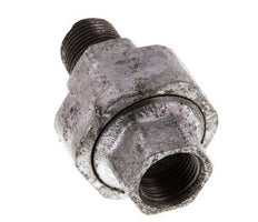 Rp 3/8'' x R 3/8'' F/M Zinc plated Cast iron Double Nipple 3-pieces with Conically sealing 25 Bar