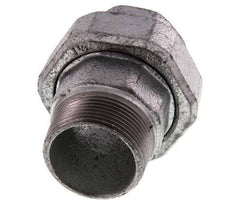 Rp 1 1/2'' x R 1 1/2'' F/M Zinc plated Cast iron Double Nipple 3-pieces with Conically sealing 25 Bar