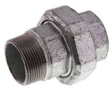 Rp 1 1/2'' x R 1 1/2'' F/M Zinc plated Cast iron Double Nipple 3-pieces with Conically sealing 25 Bar