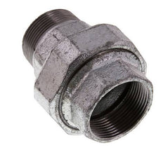 Rp 1 1/2'' x R 1 1/2'' F/M Zinc plated Cast iron Double Nipple 3-pieces with Conically sealing 25 Bar