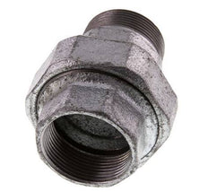 Rp 1 1/2'' x R 1 1/2'' F/M Zinc plated Cast iron Double Nipple 3-pieces with Conically sealing 25 Bar