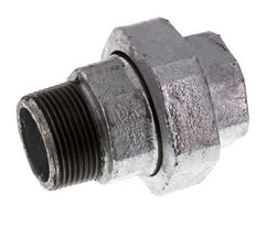 Rp 1 1/4'' x R 1 1/4'' F/M Zinc plated Cast iron Double Nipple 3-pieces with Flat sealing 25 Bar