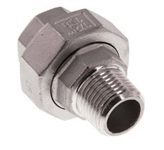 Rp 1/2'' x R 1/2'' F/M Stainless steel Double Nipple 3-pieces with Conically sealing 16 Bar