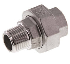 Rp 1/2'' x R 1/2'' F/M Stainless steel Double Nipple 3-pieces with Conically sealing 16 Bar