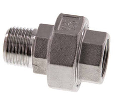 Rp 1/2'' x R 1/2'' F/M Stainless steel Double Nipple 3-pieces with Conically sealing 16 Bar