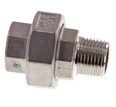 1/2'' NPT x 1/2'' NPT F/M Stainless steel Double Nipple 3-pieces with Conically sealing 16 Bar