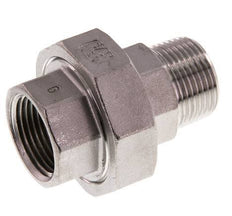 3/4'' NPT x 3/4'' NPT F/M Stainless steel Double Nipple 3-pieces with Conically sealing 16 Bar
