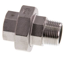 3/4'' NPT x 3/4'' NPT F/M Stainless steel Double Nipple 3-pieces with Conically sealing 16 Bar