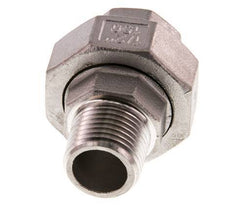 1/2'' NPT x 1/2'' NPT F/M Stainless steel Double Nipple 3-pieces with Conically sealing 16 Bar