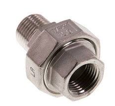 1/2'' NPT x 1/2'' NPT F/M Stainless steel Double Nipple 3-pieces with Conically sealing 16 Bar
