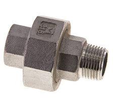 3/8'' NPT x 3/8'' NPT F/M Stainless steel Double Nipple 3-pieces with Conically sealing 16 Bar