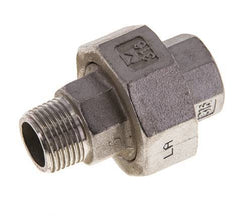3/8'' NPT x 3/8'' NPT F/M Stainless steel Double Nipple 3-pieces with Conically sealing 16 Bar