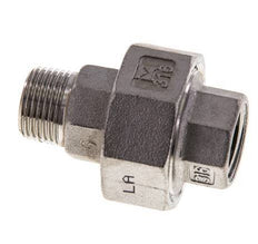 3/8'' NPT x 3/8'' NPT F/M Stainless steel Double Nipple 3-pieces with Conically sealing 16 Bar