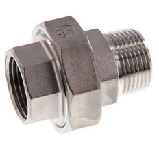 1'' NPT x 1'' NPT F/M Stainless steel Double Nipple 3-pieces with Conically sealing 16 Bar