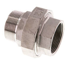 1 1/2'' NPT x 1 1/2'' NPT F/M Stainless steel Double Nipple 3-pieces with Conically sealing 16 Bar