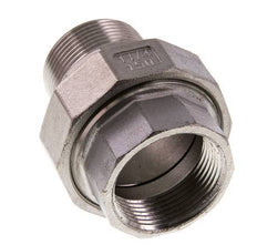 1 1/4'' NPT x 1 1/4'' NPT F/M Stainless steel Double Nipple 3-pieces with Conically sealing 16 Bar