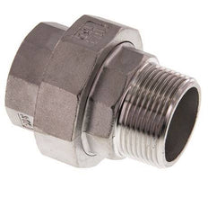 Rp 1 1/4'' x R 1 1/4'' F/M Stainless steel Double Nipple 3-pieces with Conically sealing 16 Bar