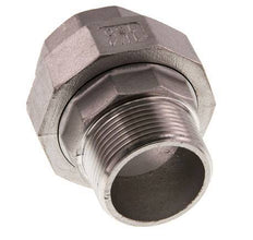 Rp 1 1/4'' x R 1 1/4'' F/M Stainless steel Double Nipple 3-pieces with Conically sealing 16 Bar