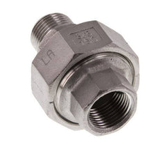 Rp 3/8'' x R 3/8'' F/M Stainless steel Double Nipple 3-pieces with Flat sealing 16 Bar