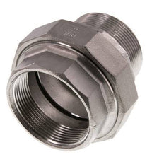 Rp 2'' x R 2'' F/M Stainless steel Double Nipple 3-pieces with Flat sealing 16 Bar