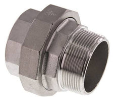 Rp 2'' x R 2'' F/M Stainless steel Double Nipple 3-pieces with Flat sealing 16 Bar