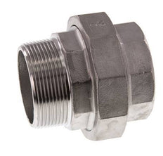 Rp 2'' x R 2'' F/M Stainless steel Double Nipple 3-pieces with Flat sealing 16 Bar