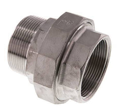 Rp 2'' x R 2'' F/M Stainless steel Double Nipple 3-pieces with Flat sealing 16 Bar