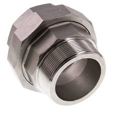 Rp 2 1/2'' x R 2 1/2'' F/M Stainless steel Double Nipple 3-pieces with Flat sealing 16 Bar